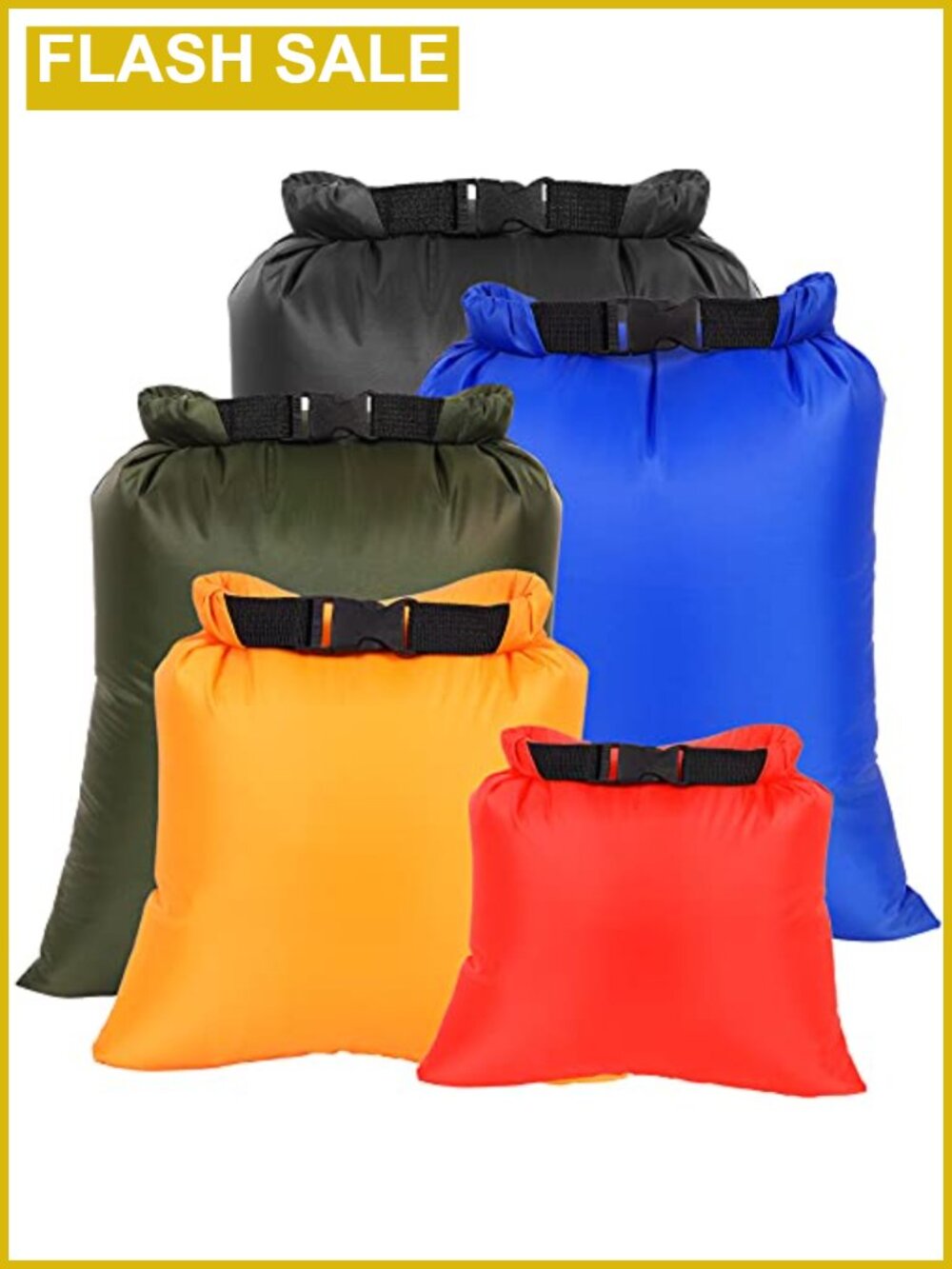 Waterproof Dry Bags Set 5 Pack Ultralight Ripstop Polyester